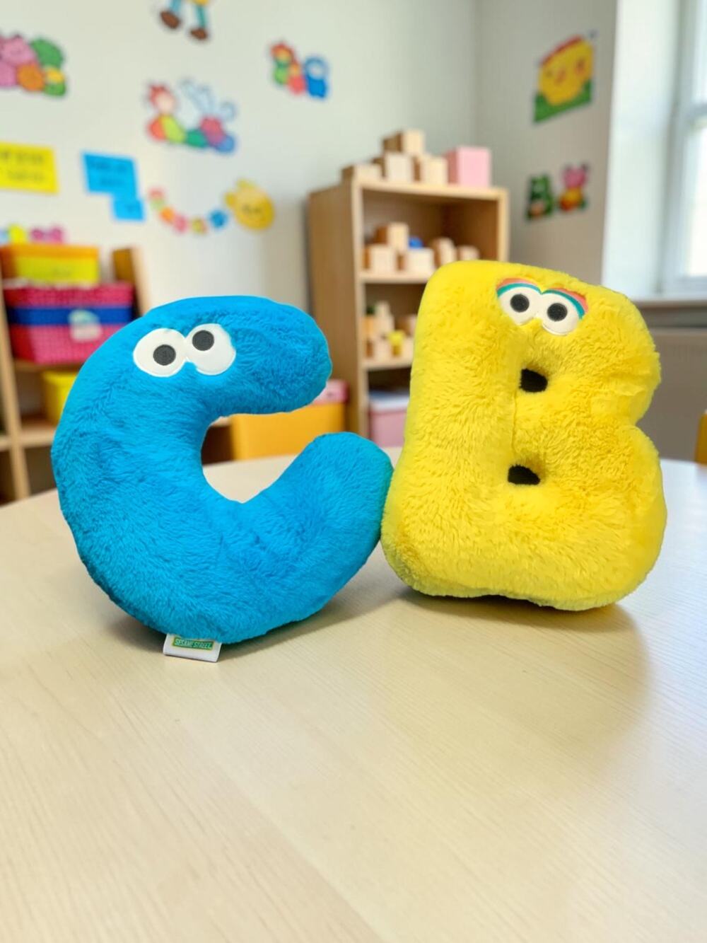 Sesame Street ABC Plush Letters B & C Pillow Set Learning Decor Soft Toy -11”